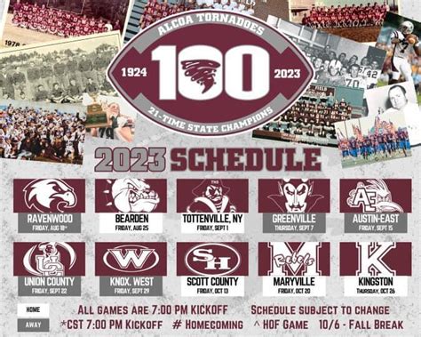 The first day of school is Monday, July 17th. . Alcoa high school football schedule 2023